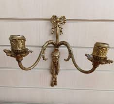 Antique French Brass Wall Sconces