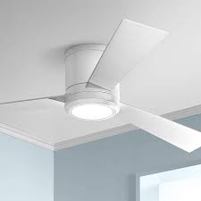 Led ceiling fan light chandelier lamp 42 retractable blades new style w/ remote. 52 Monte Carlo Clarity Matte White Hugger Led Ceiling Fan 58p81 Lamps Plus