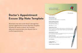 appointment excuse slip note template