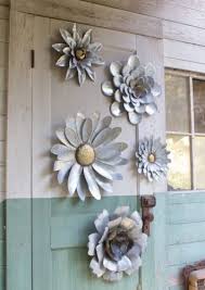 5 Galvanized Metal Flower Wall Art