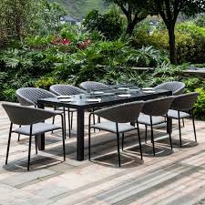 Outdoor Pebble 8 Seat Rectangle Dining