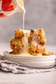 Bread And Butter Pudding With Custard gambar png