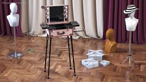 makeup artist foldable trolley pink 3d