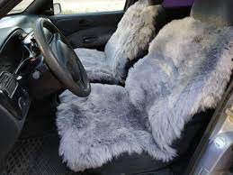 Sheepskin Car Seat Cover Grаypinkblack