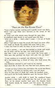 barroom floor poem postcard h2 ebay