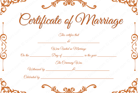 Marriage Certificate Templates Printable Certificate Designs