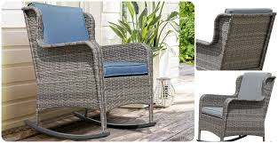 Patio Resin Gray Wicker Rocking Chair