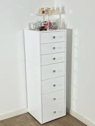 make up cabinet with 7 drawers white