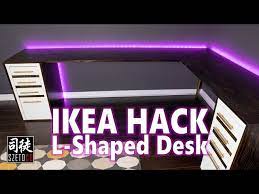 custom l shaped desk ikea hack