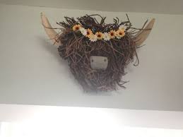 Highland Cow Wooden Sculpture Wall Moun