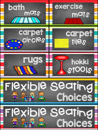 Flexible Seating Chart Chalkboard And Rainbow Stripe Theme