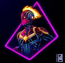 Captain Marvel Neon Wallpaper