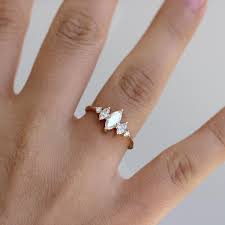 Elegant Marquise Diamond Wedding Ring Set Of T W O