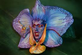 handmade orchid mask candy makeup artist
