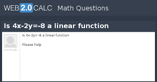 Is 4x 2y 8 A Linear Function