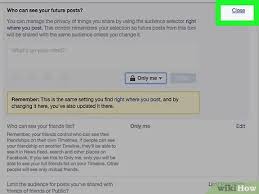 You can change your preferences from the facebook settings or on your profile page. 4 Ways To Make Facebook Private Wikihow