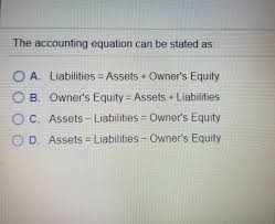 Solved The Accounting Equation Can Be