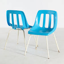 Vintage Blue Plastic Garden Chair By