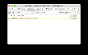 log messages in the console devtools
