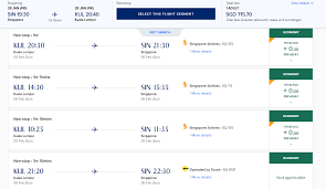 sia flight tickets from s pore to kl