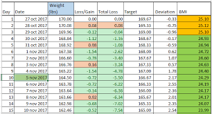 excel template weight loss template