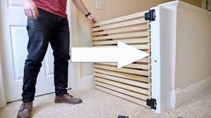Use this kind of latch from home depot to latch the gate! How To Build An Easy Diy Modern Baby Gate Or Pet Gate Crafted Workshop