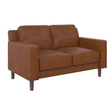 Dhp De41703 Bexley 2 Seater Loveseat Sofa Camel Faux Leather 33 X 31 5 X 55 In