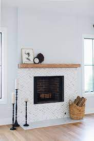 Fireplace Tile Fireplace Chevron Marble