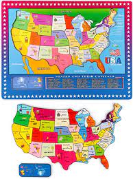 If you want to practice offline, download our printable us state maps in pdf format. Amazon Com Wondertoys 46 Pieces Wooden Usa Map Puzzle For Kids Us Map Puzzle Educational Geography Puzzles United States Map Puzzle For Boy Girl Toys Games