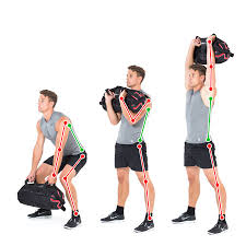 sandbag exercise lift to work out back