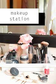 makeup station organized to help you