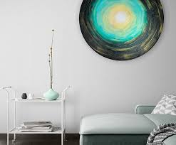 Abstract Green Round Painting Colorful