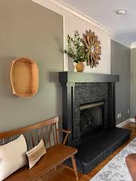 painted tile fireplace makeover at