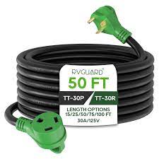 Amazon.com: RVGUARD 30 Amp 50 Foot RV Extension Cord, Heavy Duty 10/3 Gauge  STW Cord with LED Power Indicator and Cord Organizer, TT