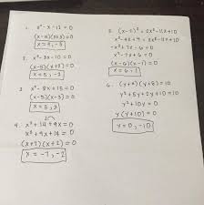 Quadratic Equations By Factoring