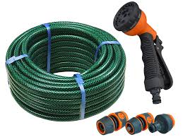 Pvc Garden Hose 15m With 4 Fittings And