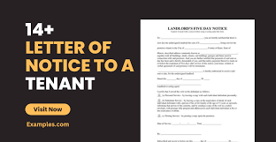 a letter of notice to a tenant