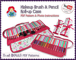 makeup brush and pencil roll up case