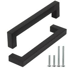 Stainless steel offers a clean and sharp look to your cabinetry. Modern Square Matte Black Stainless Steel Kitchen Door Cabinet Handles Pulls Lot Ebay