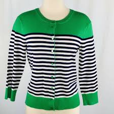 Ebay Ad Spense Knits Striped Button Front Sweater Blue