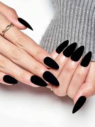 nails almond matte black