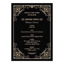 Wedding Dinner Menu Cards Art Deco Style Zazzle Com