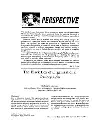 the black box of organizational demography