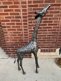 Vintage Steel Patchwork Giraffe Statue