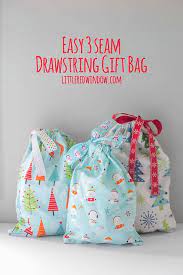 easy 3 seam drawstring gift bag