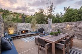 Schist Outdoor Fireplace Designs