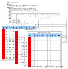 Multiplication Charts Printable Montessori Materials For