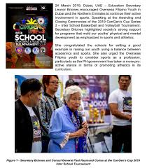 Headstart icc members welcome in ph as tourists says roque. Deped Secretary Leonor Briones To Overseas Filipino Youth Continue Involvement In Sports