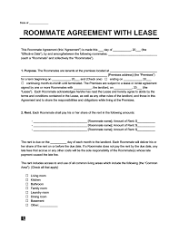 Free Roommate Agreement Template Pdf