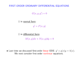 order ordinary diffeial equations